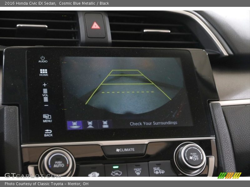 Cosmic Blue Metallic / Black 2016 Honda Civic EX Sedan