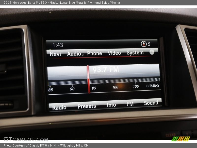 Lunar Blue Metallic / Almond Beige/Mocha 2015 Mercedes-Benz ML 350 4Matic