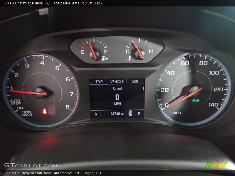 Pacific Blue Metallic / Jet Black 2019 Chevrolet Malibu LS