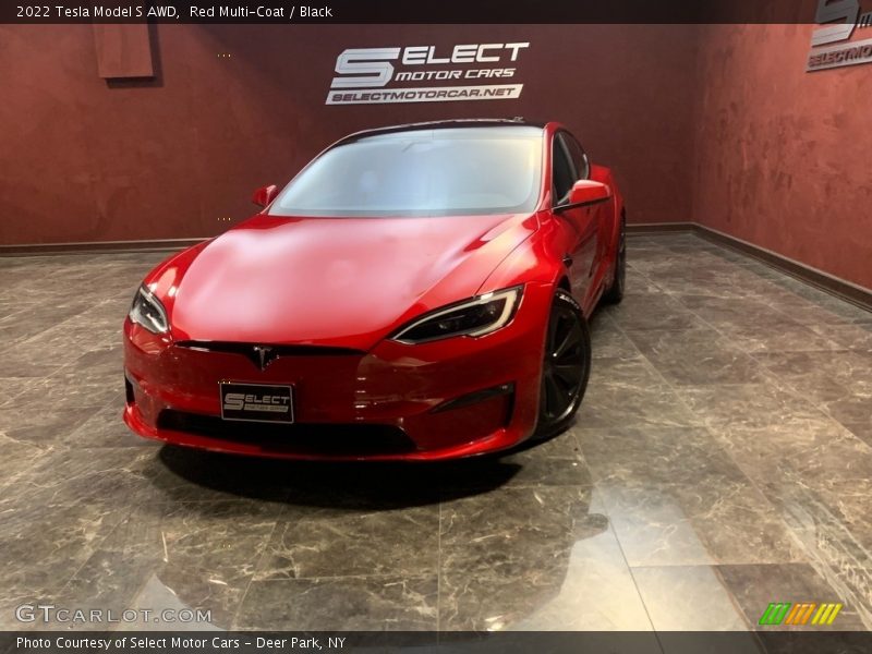 Red Multi-Coat / Black 2022 Tesla Model S AWD