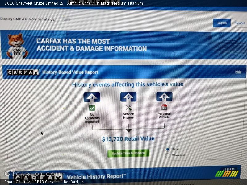 Summit White / Jet Black/Medium Titanium 2016 Chevrolet Cruze Limited LS