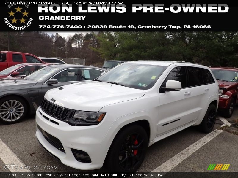 Bright White / Black/Ruby Red 2018 Jeep Grand Cherokee SRT 4x4