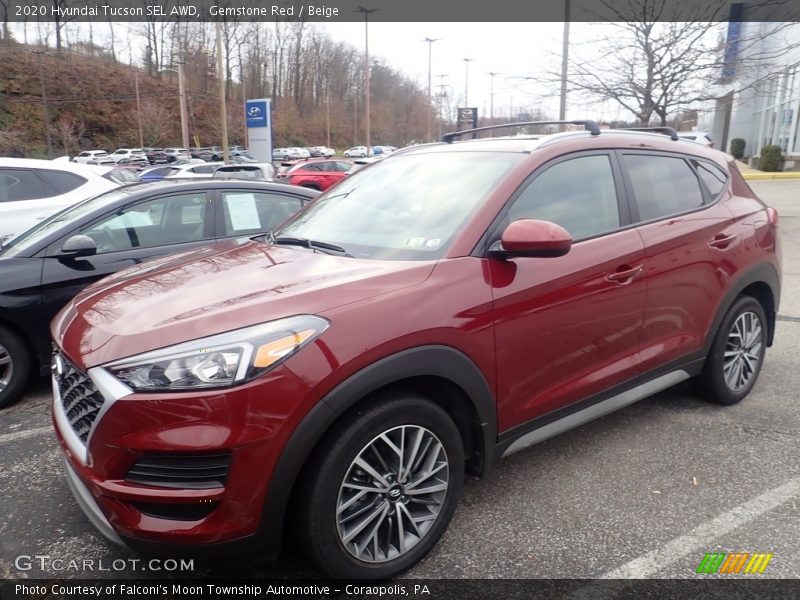 Gemstone Red / Beige 2020 Hyundai Tucson SEL AWD