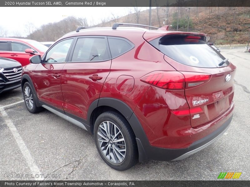 Gemstone Red / Beige 2020 Hyundai Tucson SEL AWD