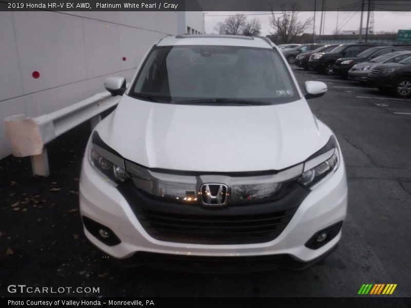 Platinum White Pearl / Gray 2019 Honda HR-V EX AWD