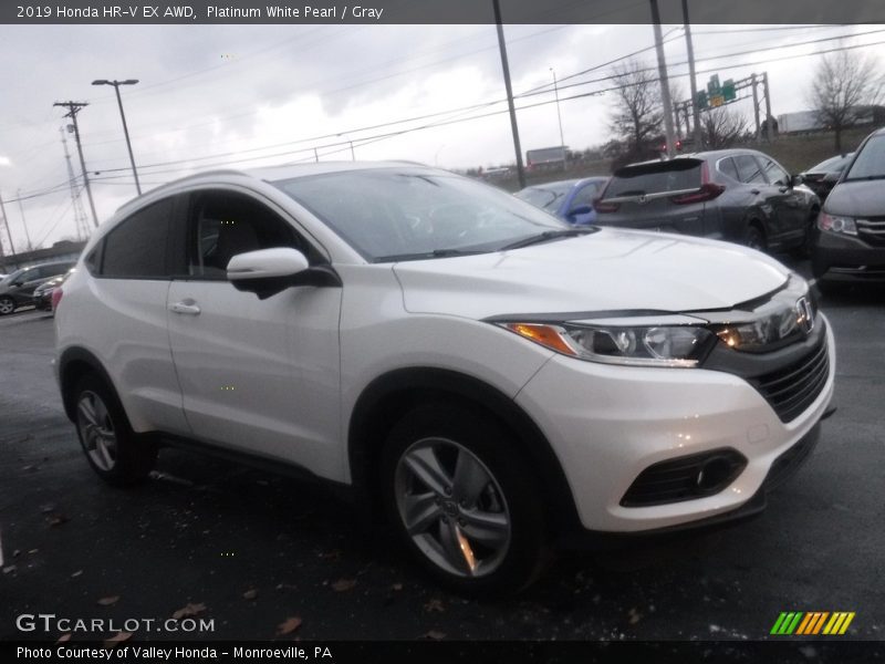Platinum White Pearl / Gray 2019 Honda HR-V EX AWD