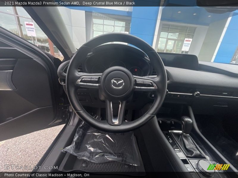 Deep Crystal Blue Mica / Black 2021 Mazda Mazda3 Premium Sedan AWD
