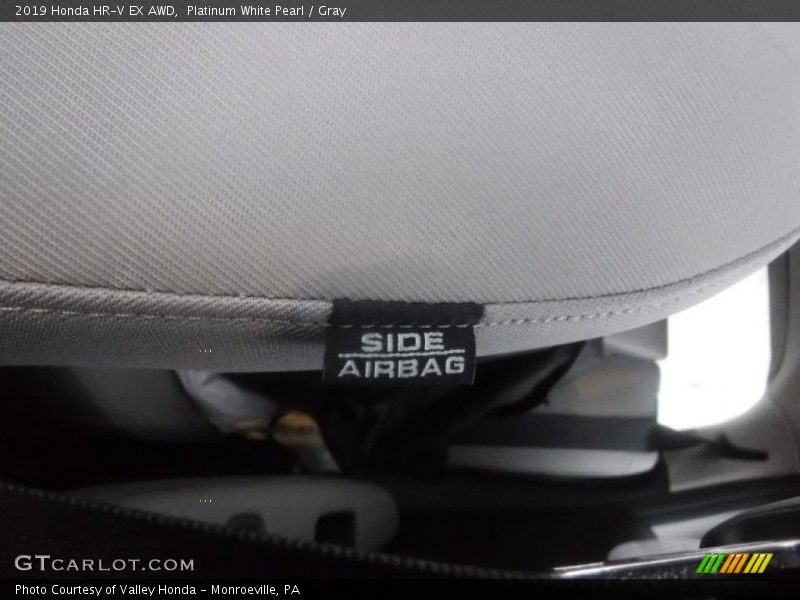 Platinum White Pearl / Gray 2019 Honda HR-V EX AWD