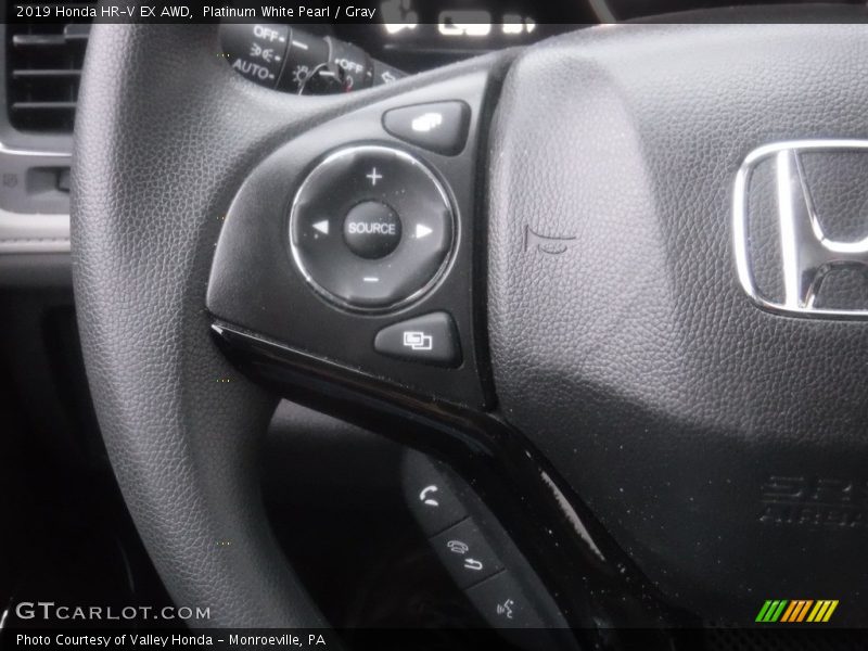 Platinum White Pearl / Gray 2019 Honda HR-V EX AWD