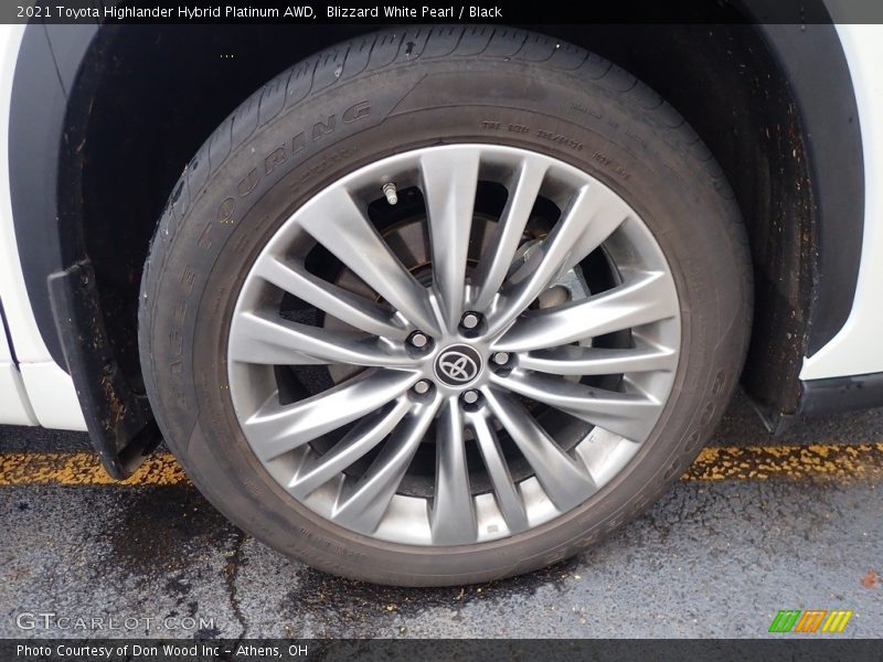 Blizzard White Pearl / Black 2021 Toyota Highlander Hybrid Platinum AWD