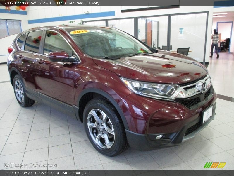 Basque Red Pearl II / Ivory 2019 Honda CR-V EX AWD