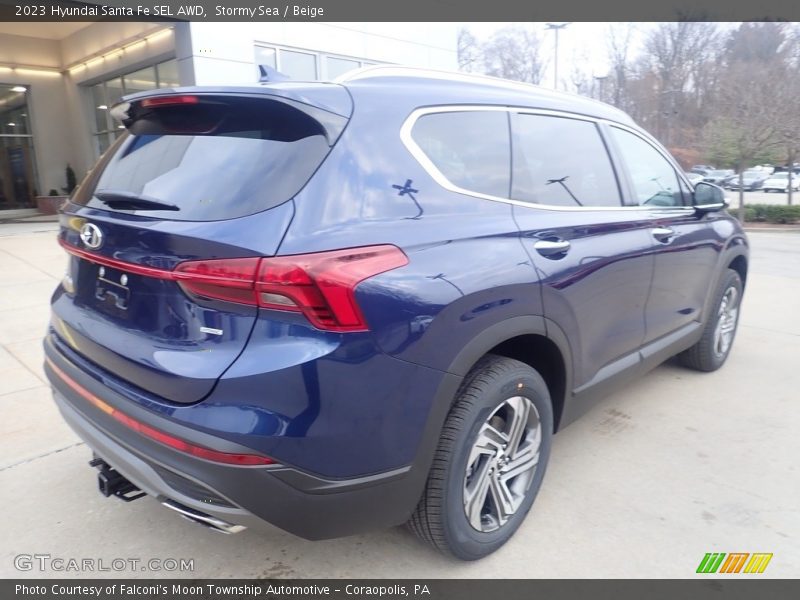 Stormy Sea / Beige 2023 Hyundai Santa Fe SEL AWD