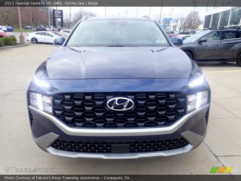 Stormy Sea / Beige 2023 Hyundai Santa Fe SEL AWD