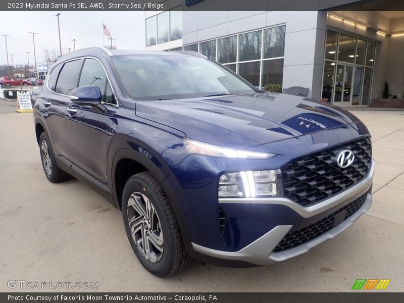 Stormy Sea / Beige 2023 Hyundai Santa Fe SEL AWD
