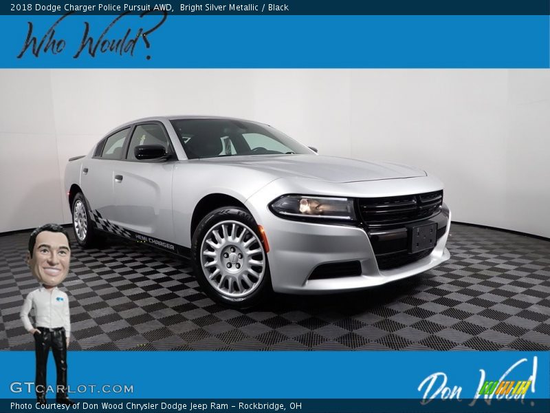 Bright Silver Metallic / Black 2018 Dodge Charger Police Pursuit AWD