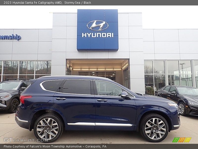 Stormy Sea / Black 2023 Hyundai Santa Fe Calligraphy AWD
