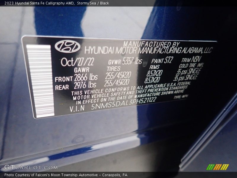 Stormy Sea / Black 2023 Hyundai Santa Fe Calligraphy AWD