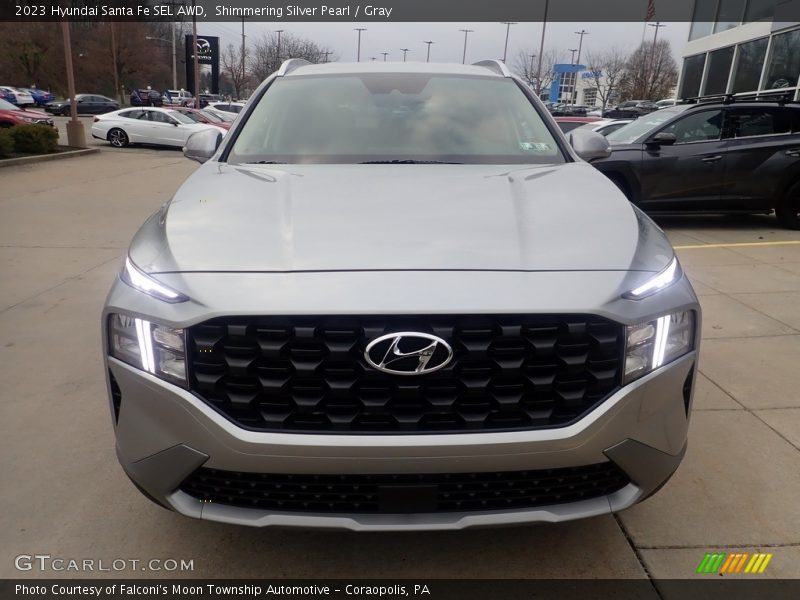Shimmering Silver Pearl / Gray 2023 Hyundai Santa Fe SEL AWD