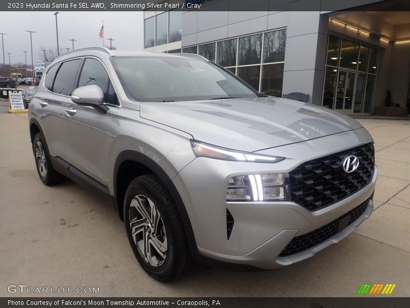 Shimmering Silver Pearl / Gray 2023 Hyundai Santa Fe SEL AWD