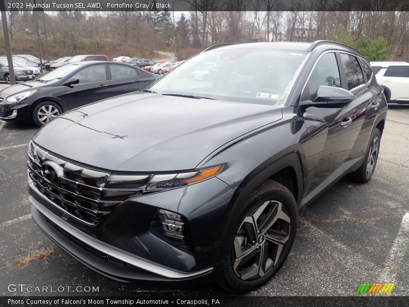 Portofino Gray / Black 2022 Hyundai Tucson SEL AWD