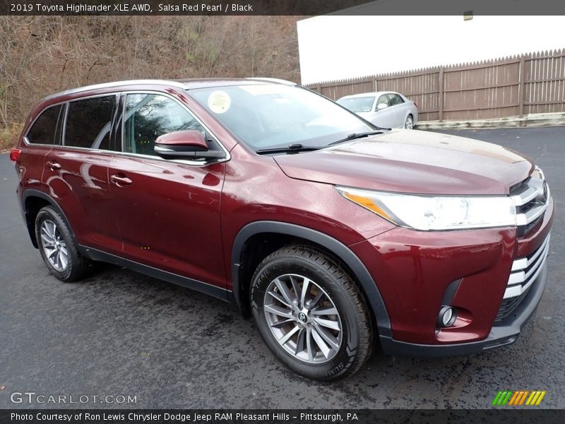 Salsa Red Pearl / Black 2019 Toyota Highlander XLE AWD