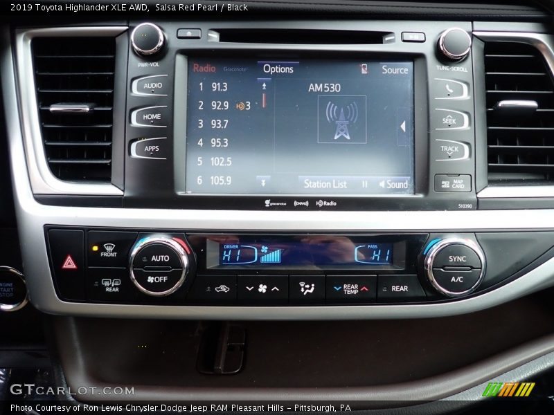 Salsa Red Pearl / Black 2019 Toyota Highlander XLE AWD