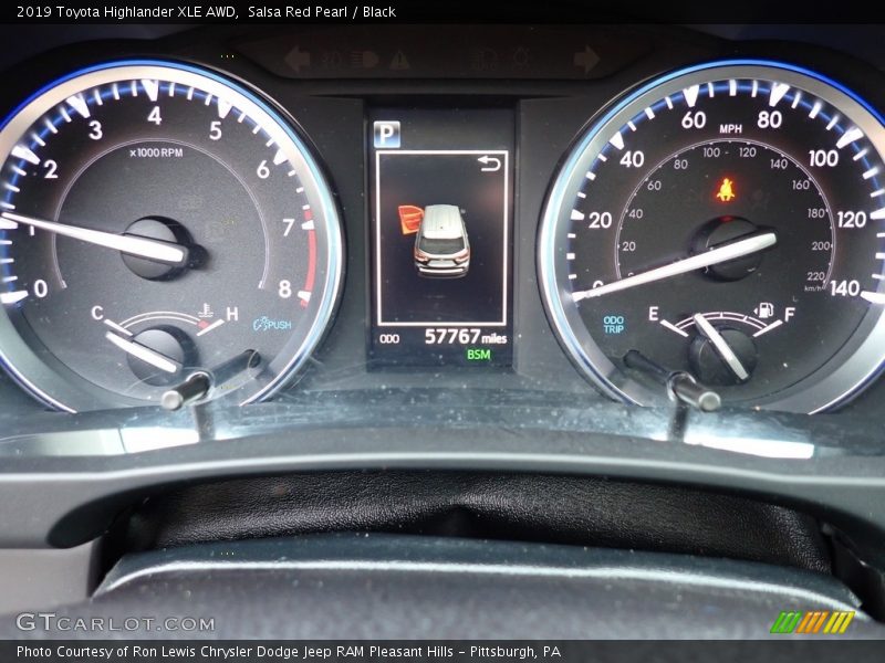 Salsa Red Pearl / Black 2019 Toyota Highlander XLE AWD