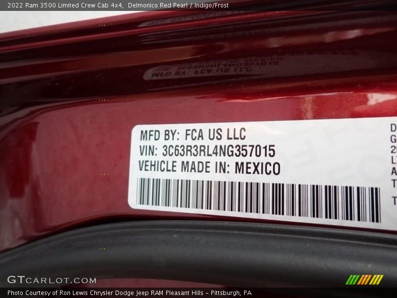 Delmonico Red Pearl / Indigo/Frost 2022 Ram 3500 Limited Crew Cab 4x4