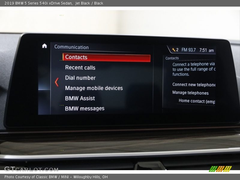 Jet Black / Black 2019 BMW 5 Series 540i xDrive Sedan