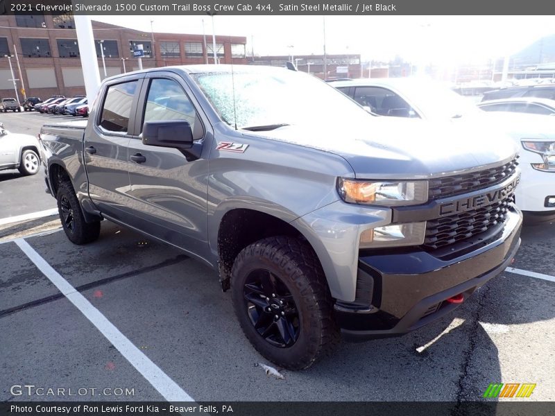 Satin Steel Metallic / Jet Black 2021 Chevrolet Silverado 1500 Custom Trail Boss Crew Cab 4x4