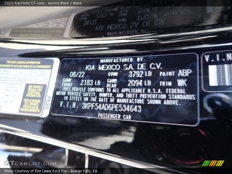 Aurora Black / Black 2023 Kia Forte GT-Line