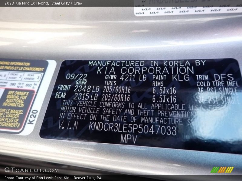 Steel Gray / Gray 2023 Kia Niro EX Hybrid