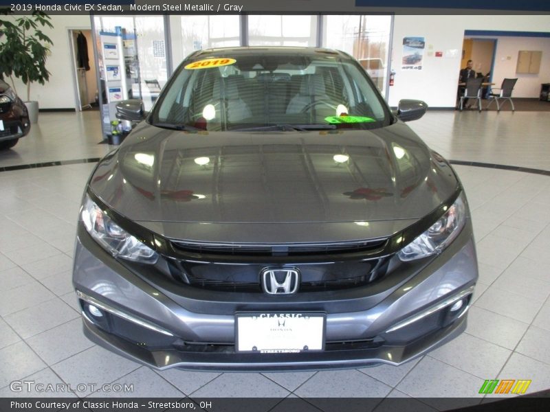 Modern Steel Metallic / Gray 2019 Honda Civic EX Sedan