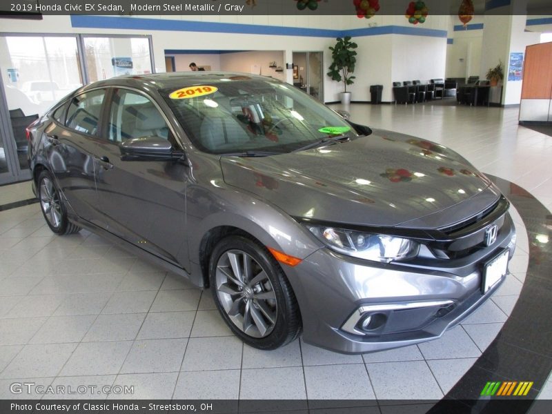 Modern Steel Metallic / Gray 2019 Honda Civic EX Sedan