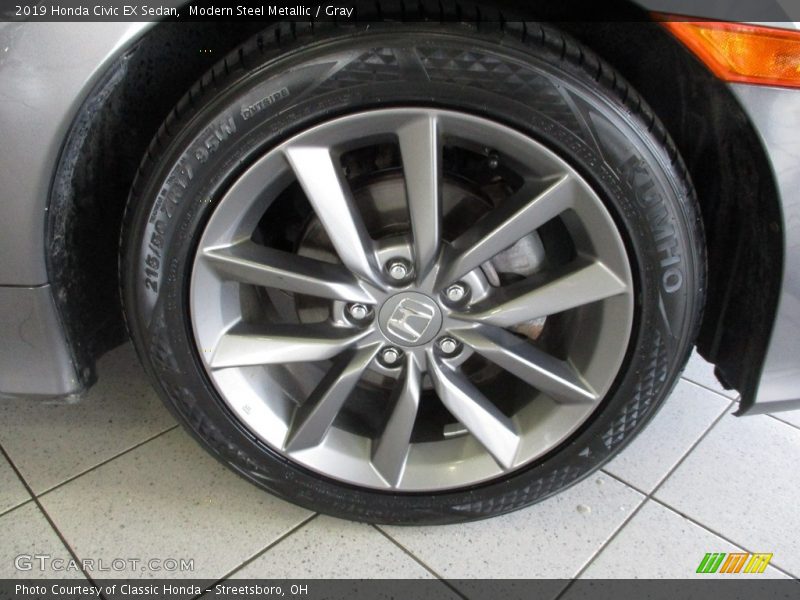 Modern Steel Metallic / Gray 2019 Honda Civic EX Sedan