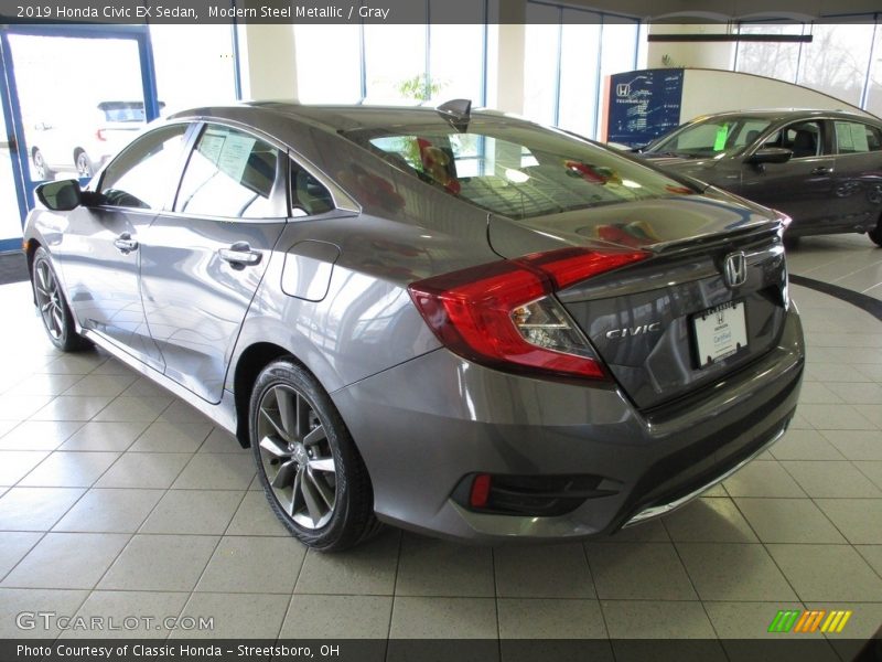 Modern Steel Metallic / Gray 2019 Honda Civic EX Sedan
