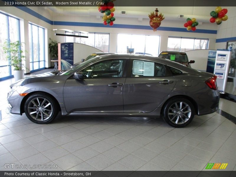 Modern Steel Metallic / Gray 2019 Honda Civic EX Sedan