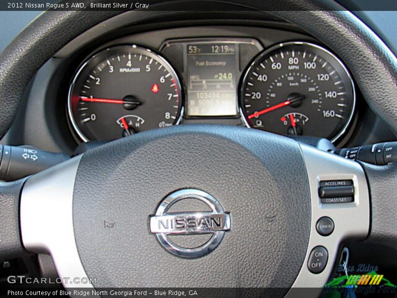 Brilliant Silver / Gray 2012 Nissan Rogue S AWD