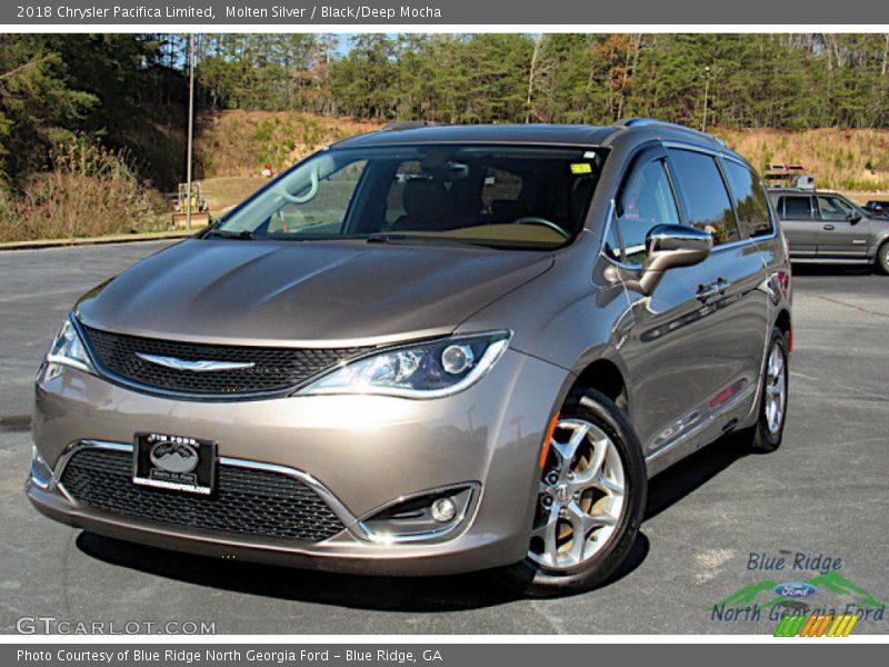 Molten Silver / Black/Deep Mocha 2018 Chrysler Pacifica Limited