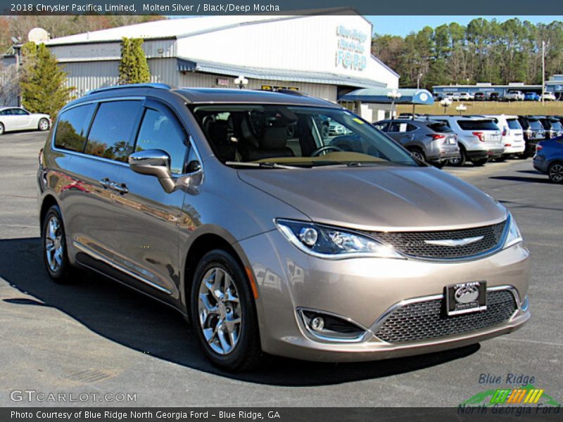 Molten Silver / Black/Deep Mocha 2018 Chrysler Pacifica Limited