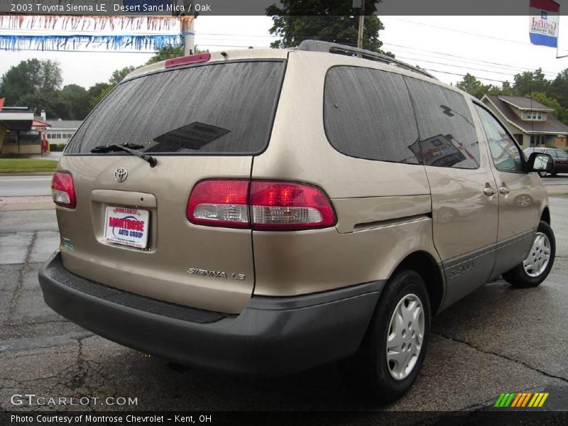 Desert Sand Mica / Oak 2003 Toyota Sienna LE