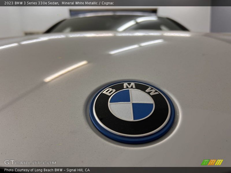 Mineral White Metallic / Cognac 2023 BMW 3 Series 330e Sedan
