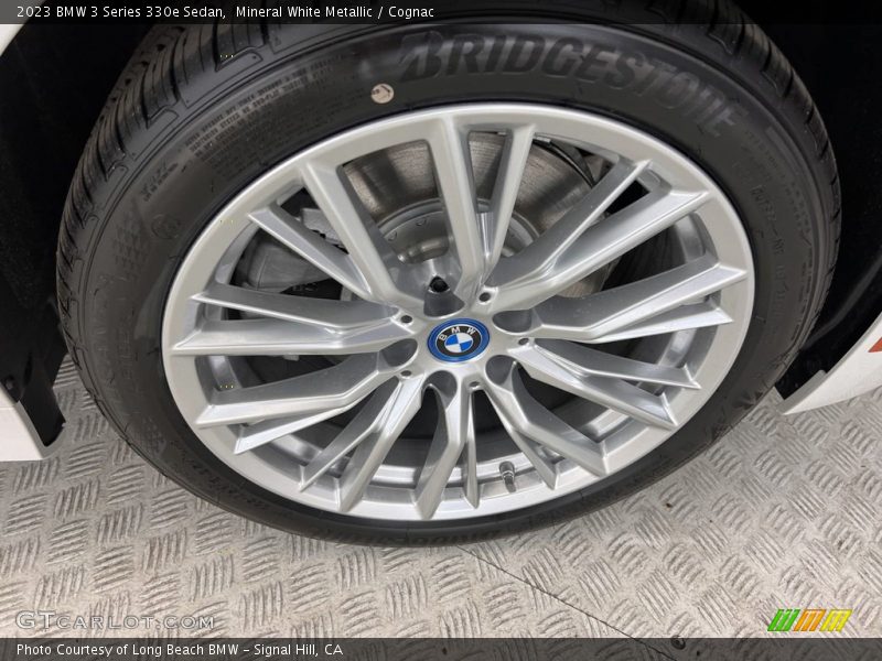 Mineral White Metallic / Cognac 2023 BMW 3 Series 330e Sedan