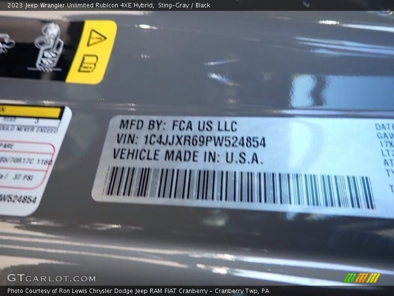 Sting-Gray / Black 2023 Jeep Wrangler Unlimited Rubicon 4XE Hybrid