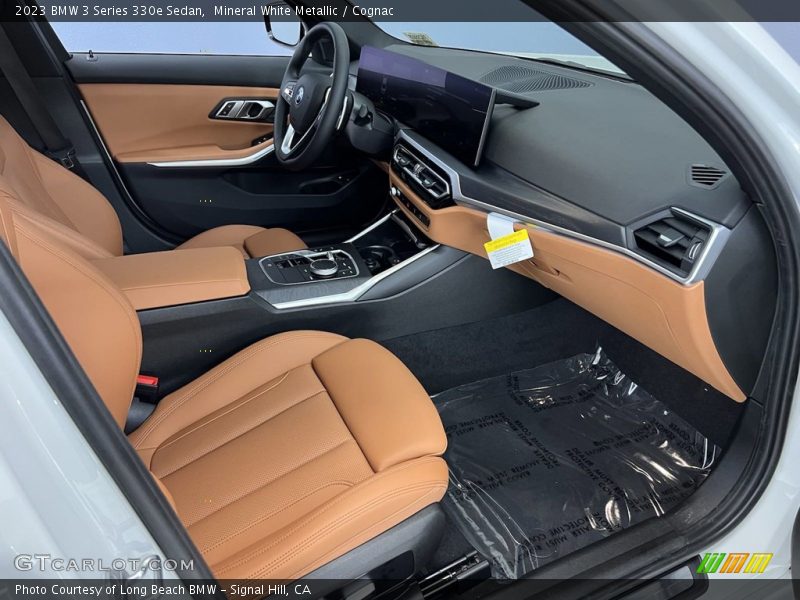Mineral White Metallic / Cognac 2023 BMW 3 Series 330e Sedan