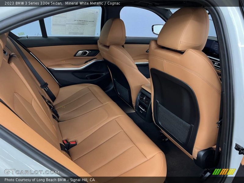 Mineral White Metallic / Cognac 2023 BMW 3 Series 330e Sedan