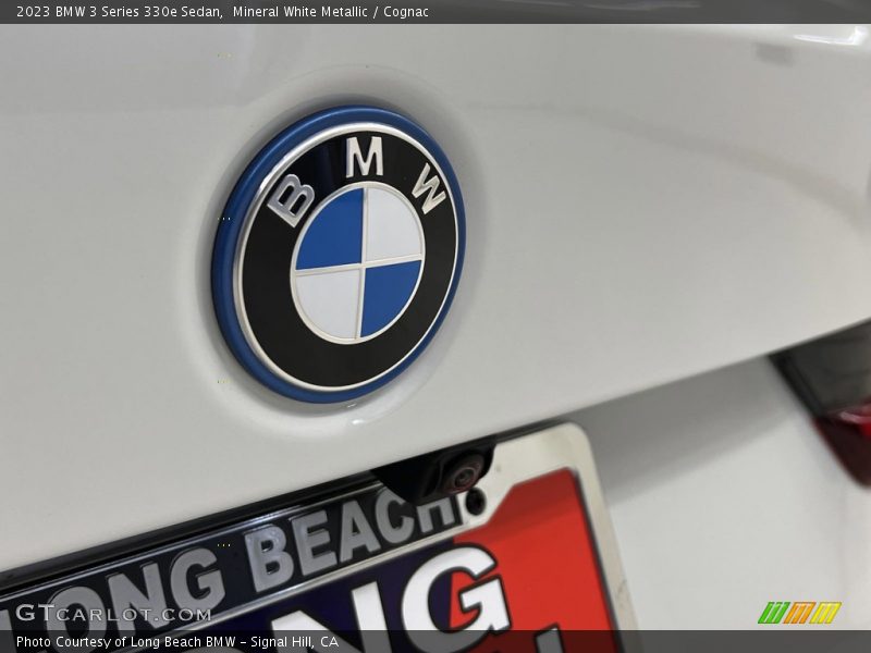 Mineral White Metallic / Cognac 2023 BMW 3 Series 330e Sedan