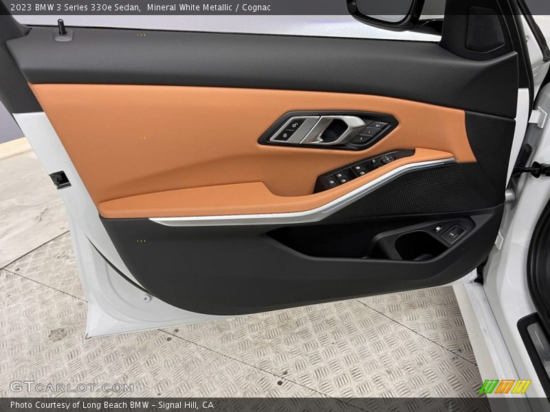 Mineral White Metallic / Cognac 2023 BMW 3 Series 330e Sedan