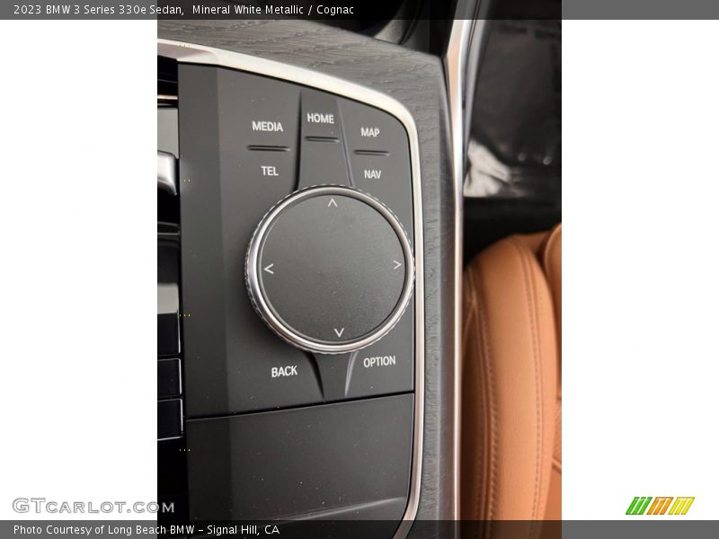 Mineral White Metallic / Cognac 2023 BMW 3 Series 330e Sedan