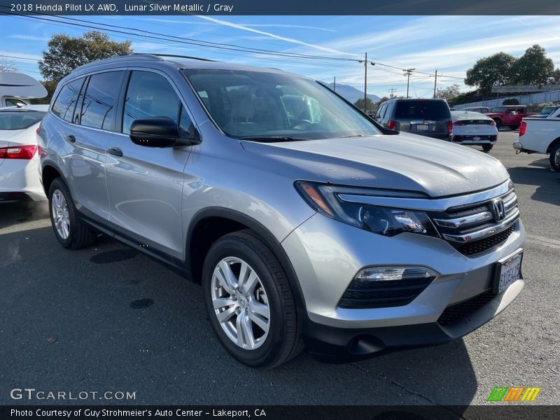 Lunar Silver Metallic / Gray 2018 Honda Pilot LX AWD